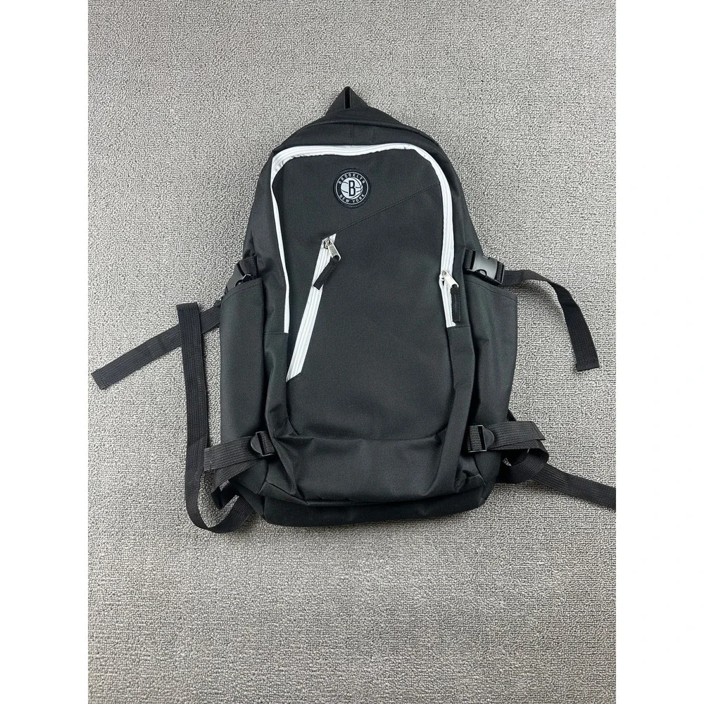 Brooklyn Nets NBA Backpack Men Black Laptop Zip Adjustable Travel Sporty Outdoor